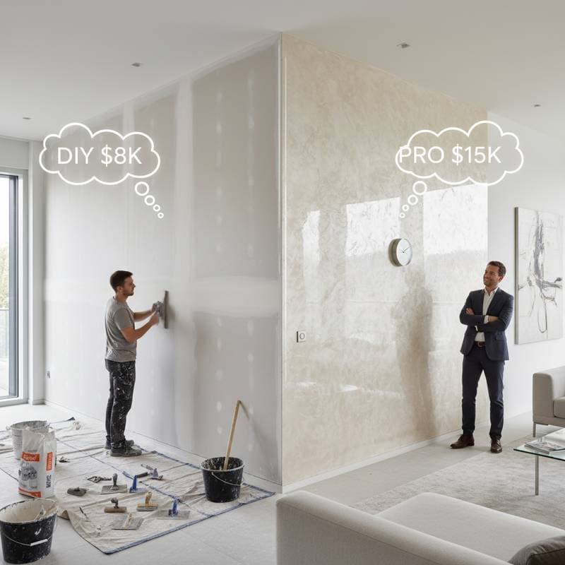 Featured image for Venetian Plaster: DIY $8K vs Pro $15K Breakdown