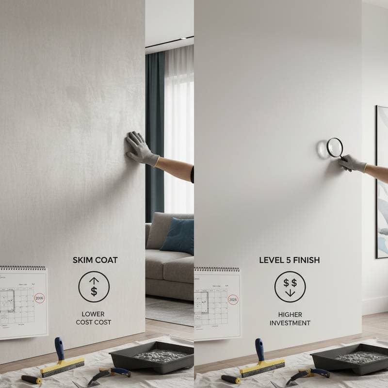 Image for Skim Coat vs Level 5: Which Wall Finish Fits Your Budget