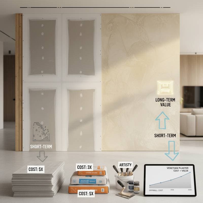 Featured image for Why Venetian Plaster's 3x Cost Beats Drywall Long-Term