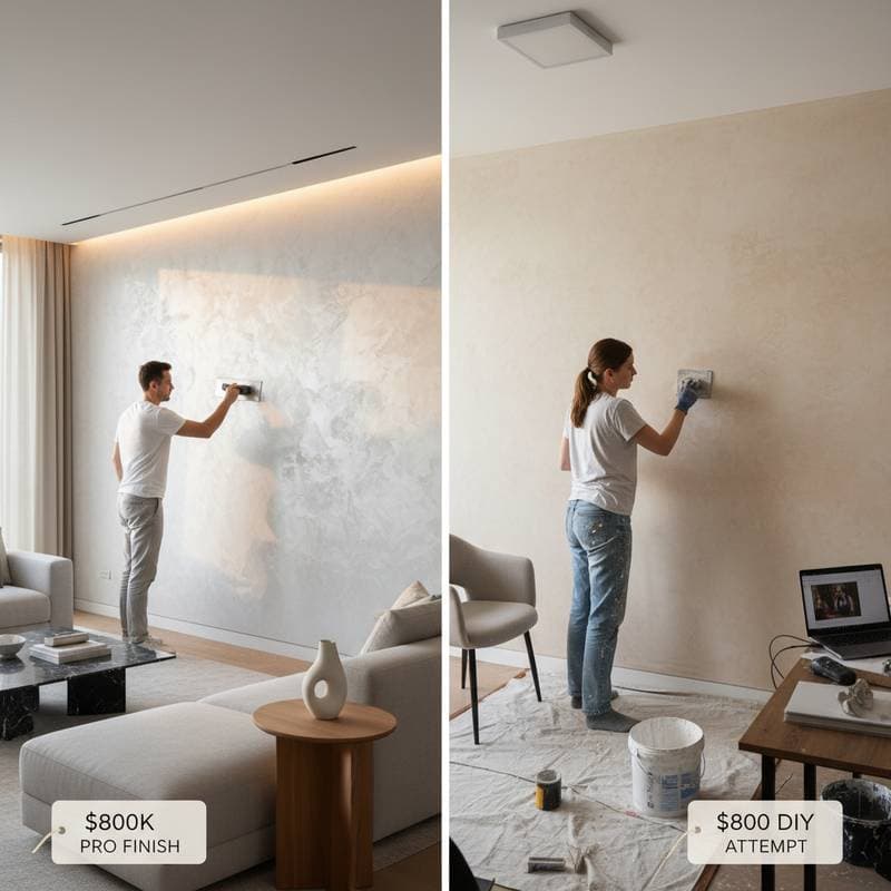 Featured image for Venetian Plaster Revival: $8K Pro or $800 DIY?