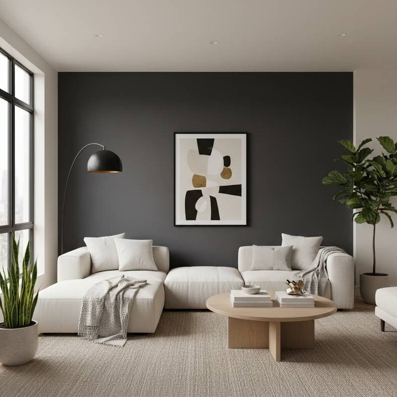 Image for Why Charcoal Accent Walls Rule 2026 Interiors
