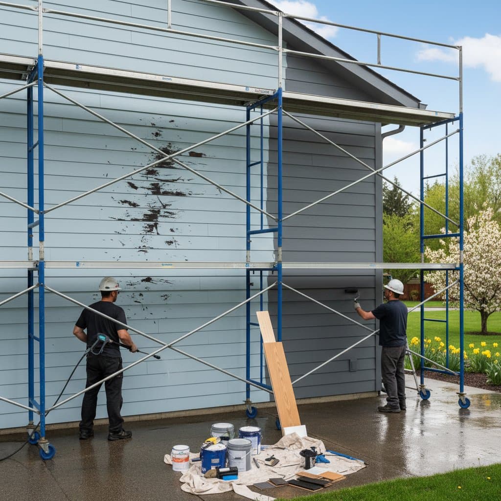 Featured image for Storm Damage: Paint or Replace Siding This Spring?
