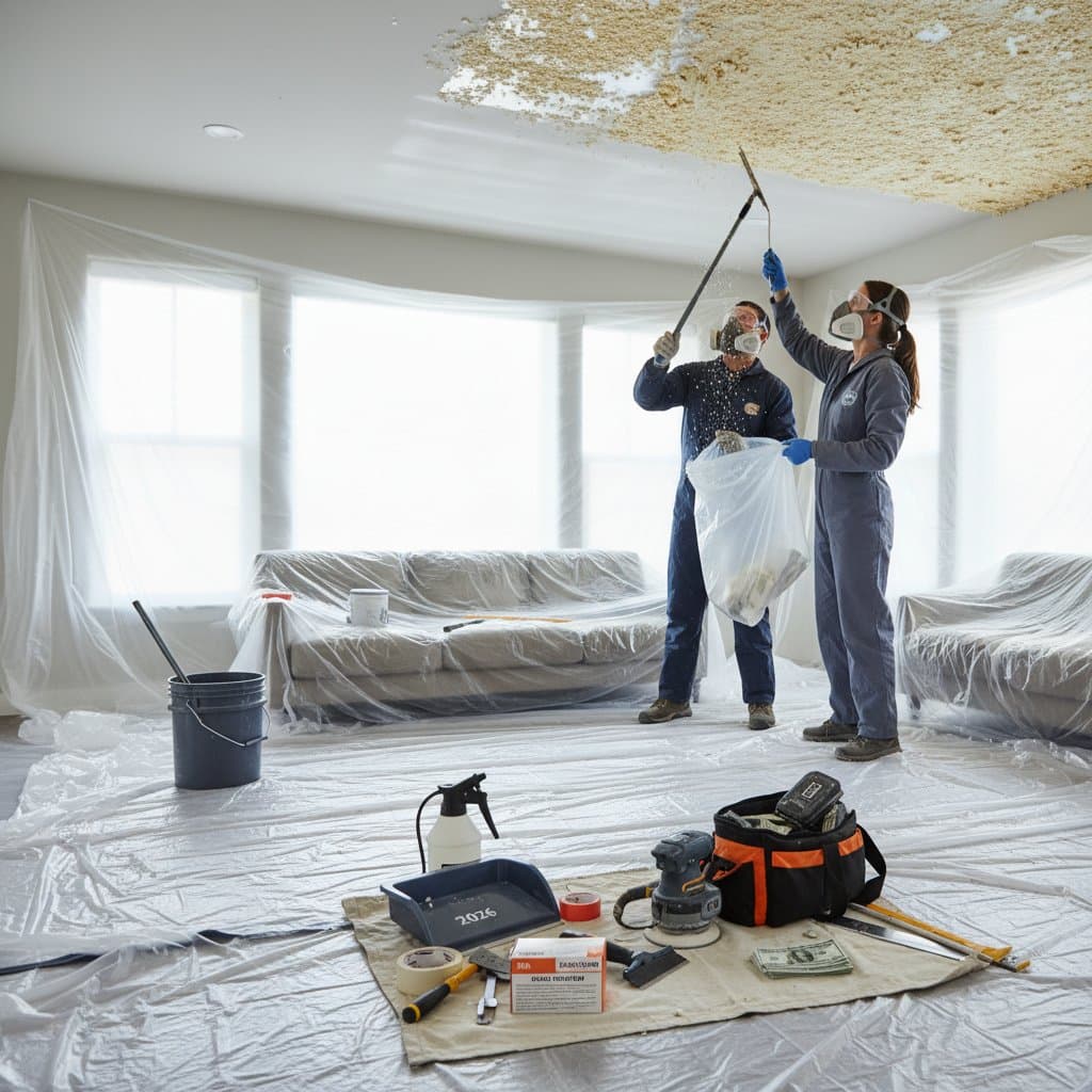 Featured image for DIY Popcorn Ceiling Removal: The $800 Mistake to Avoid
