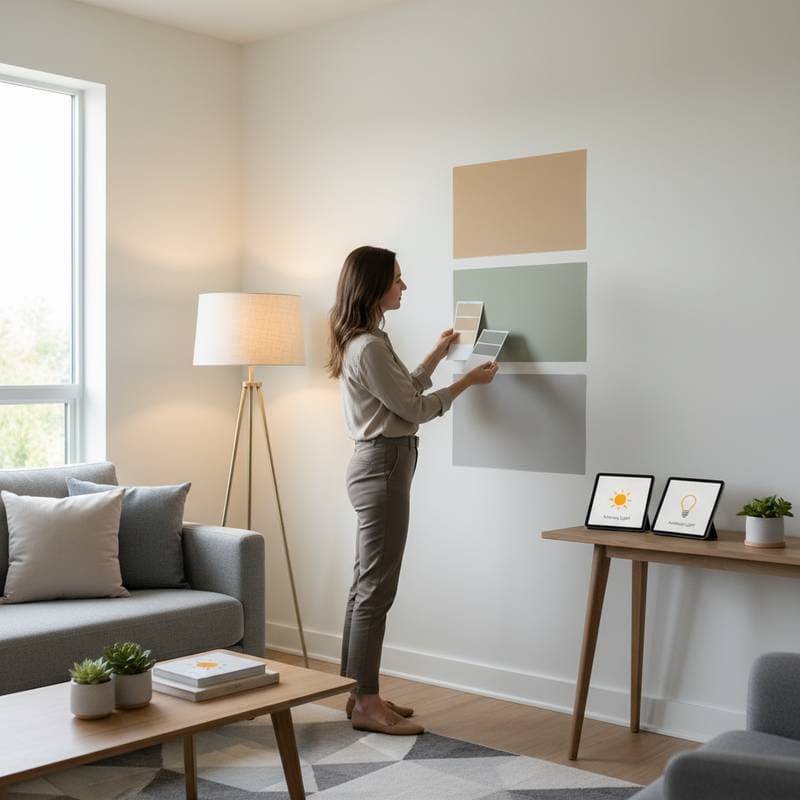 Image for Why Smart Homeowners Test Paint in 3 Lights First