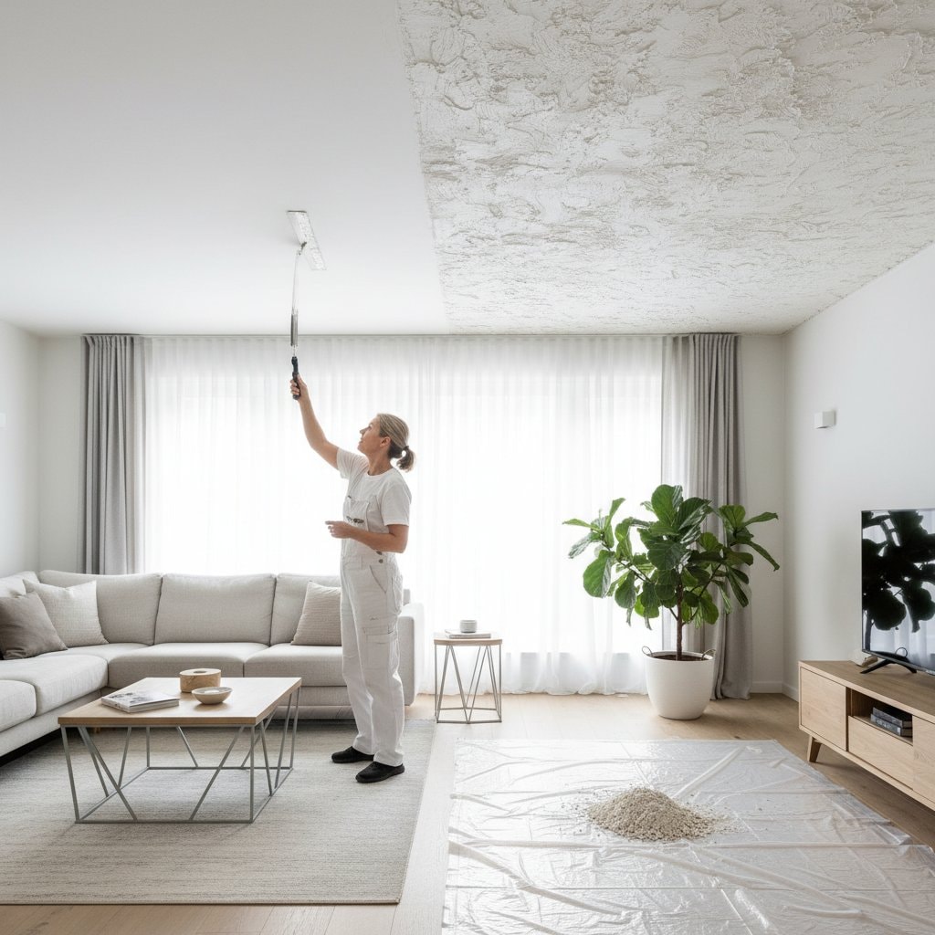 Featured image for Why Skim Coating Beats Scraping Popcorn Ceilings