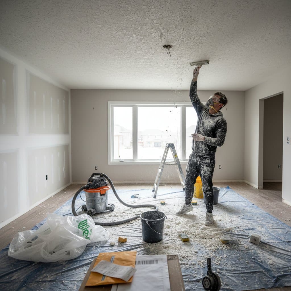 Image for DIY Popcorn Ceiling Removal Costs $800 or More