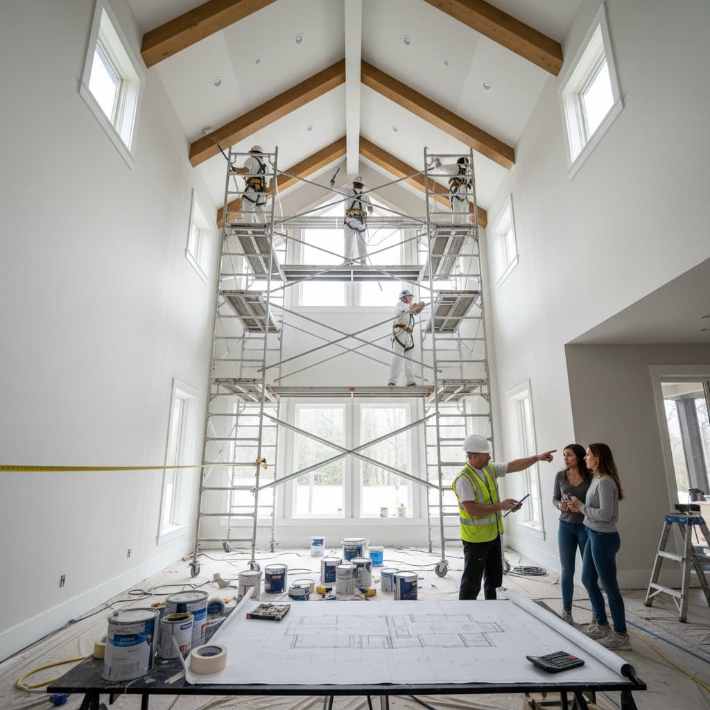 Featured image for Why Vaulted Ceilings Triple Painting Costs