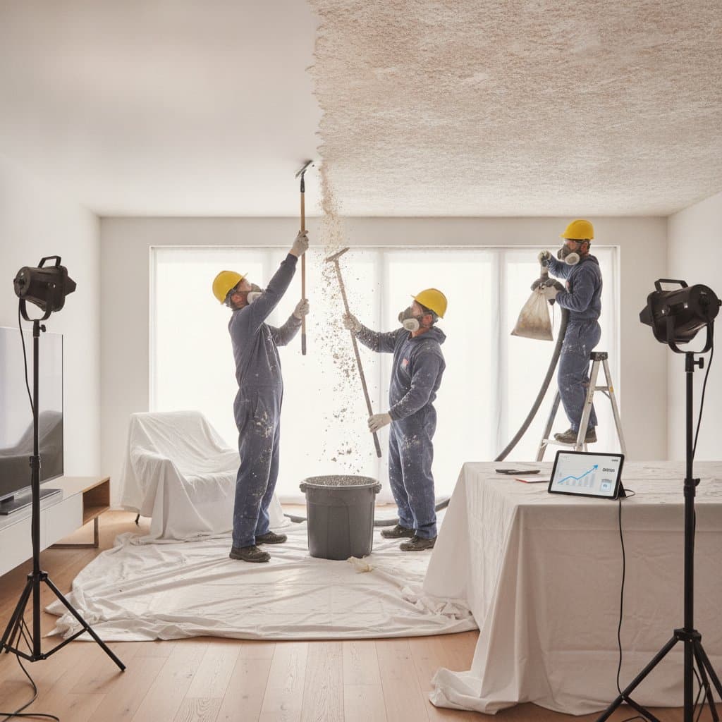 Featured image for Why Popcorn Ceiling Removal Now Costs $800+ in 2026